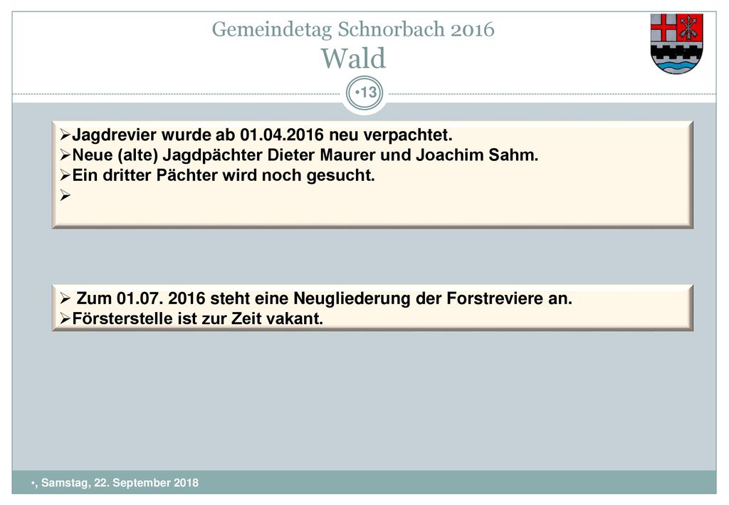 Gemeindetag Schnorbach 2016 Wald