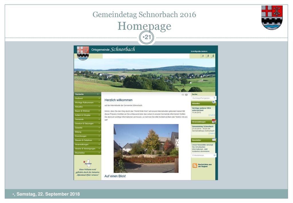 Gemeindetag Schnorbach 2016 Homepage