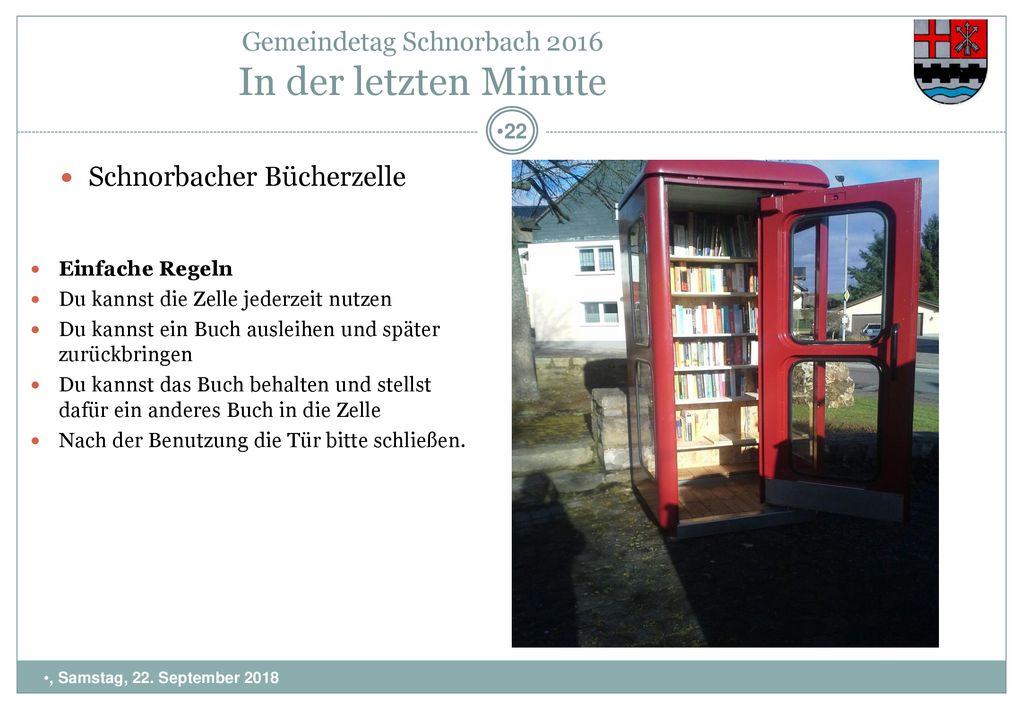 Gemeindetag Schnorbach 2016 In der letzten Minute