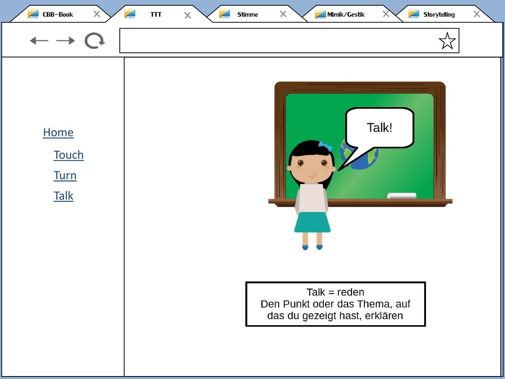 CBB-Book TTT Stimme Mimik/Gestik Storytelling Home Touch Turn Talk