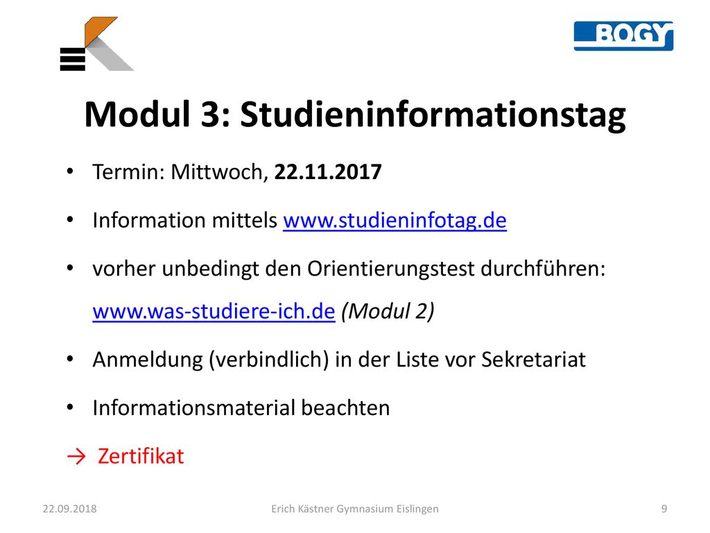 Modul 3: Studieninformationstag