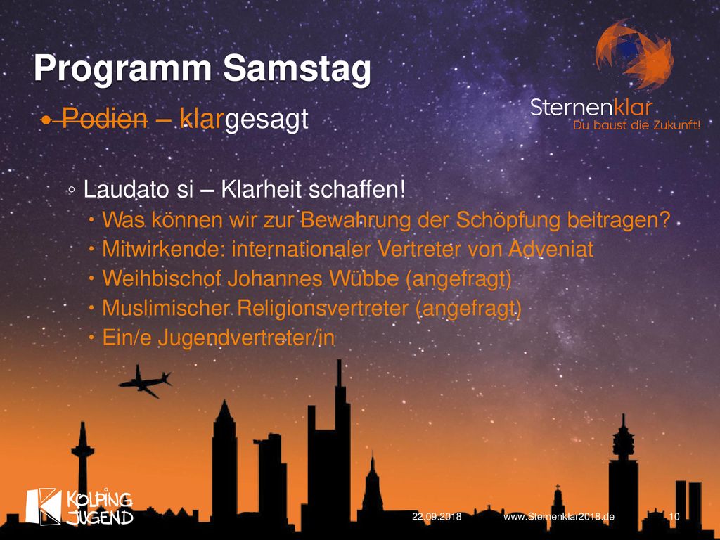 Programm Samstag Podien – klargesagt Laudato si – Klarheit schaffen!