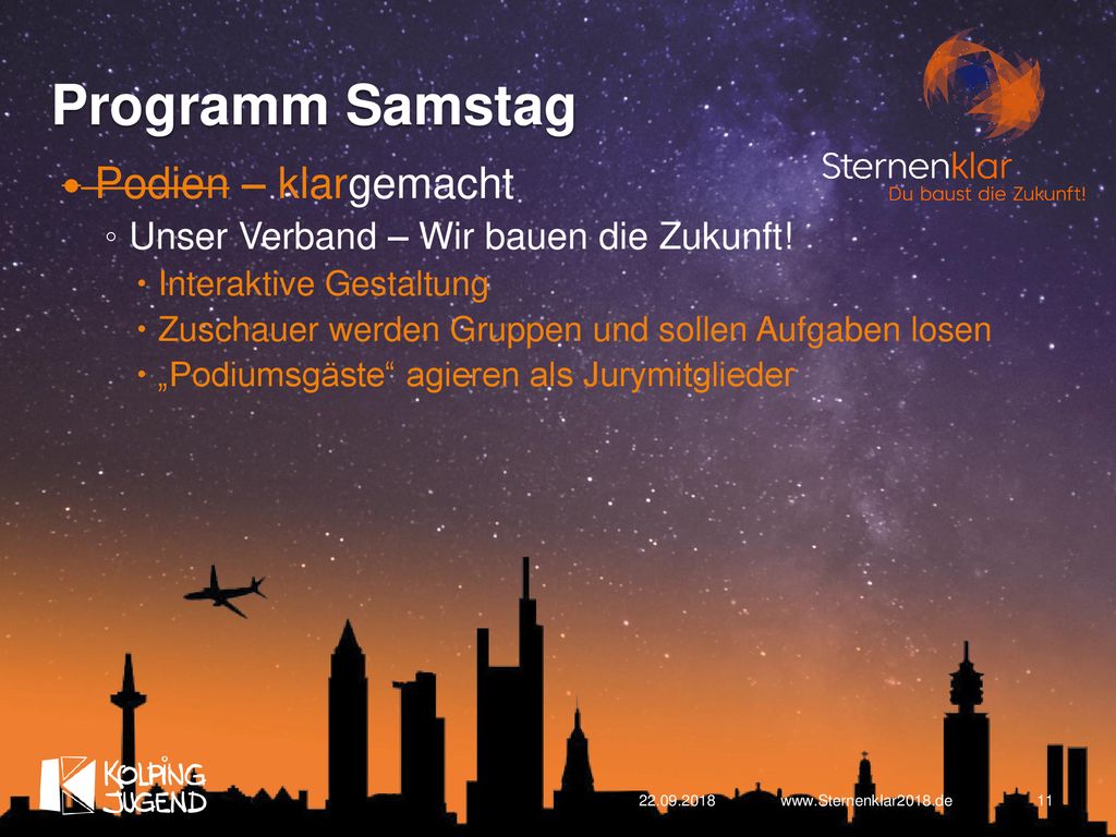 Programm Samstag Podien – klargemacht