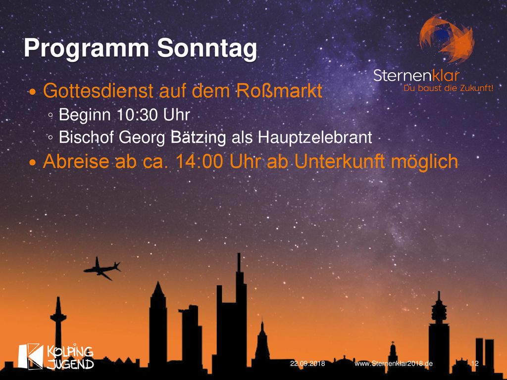 Programm Sonntag Gottesdienst auf dem Roßmarkt