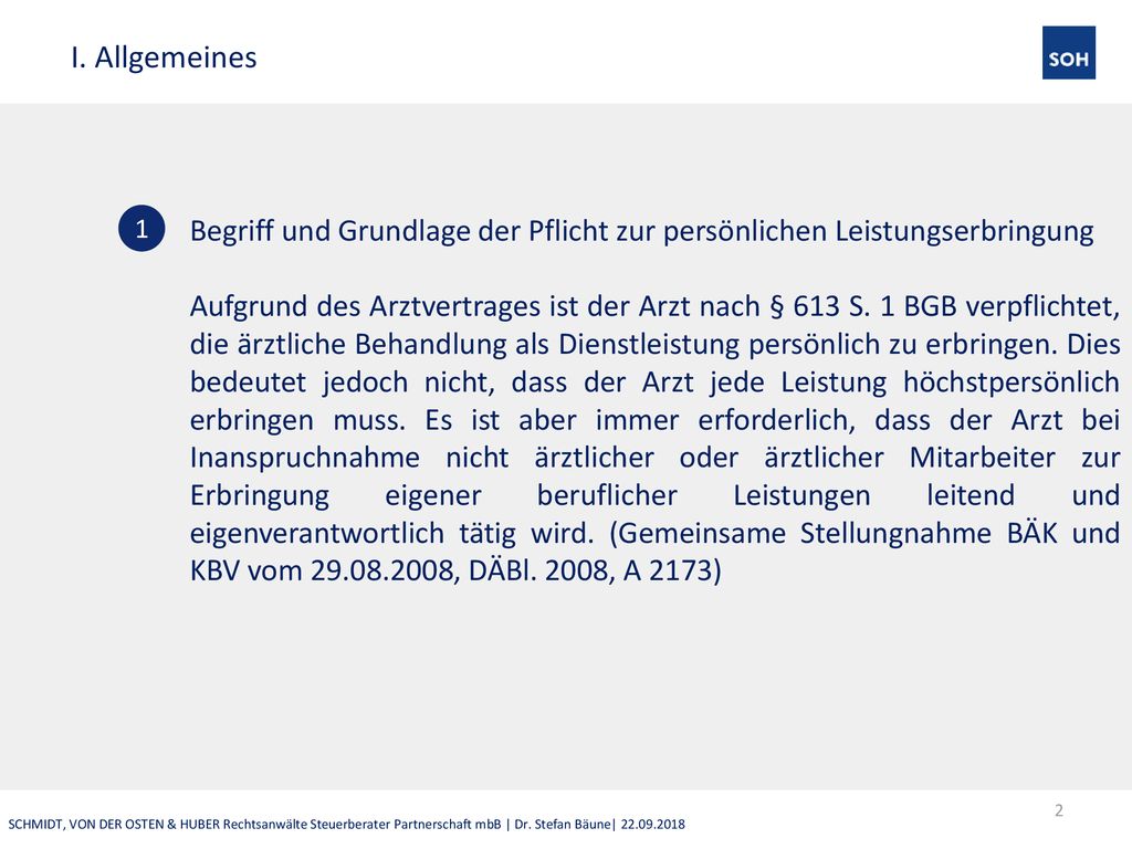 I. Allgemeines Begriff und Grundlage der Pflicht zur persönlichen Leistungserbringung.