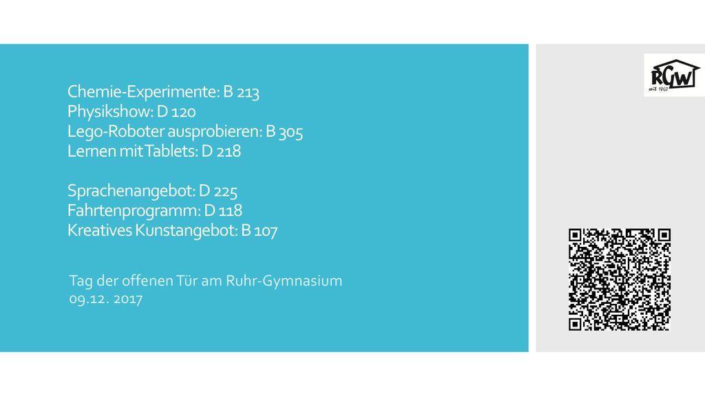 Tag der offenen Tür am Ruhr-Gymnasium