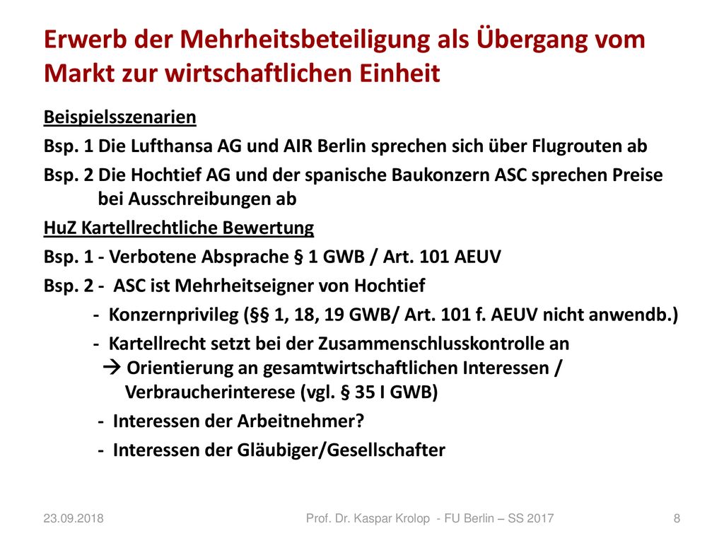 Prof. Dr. Kaspar Krolop - FU Berlin – SS 2017