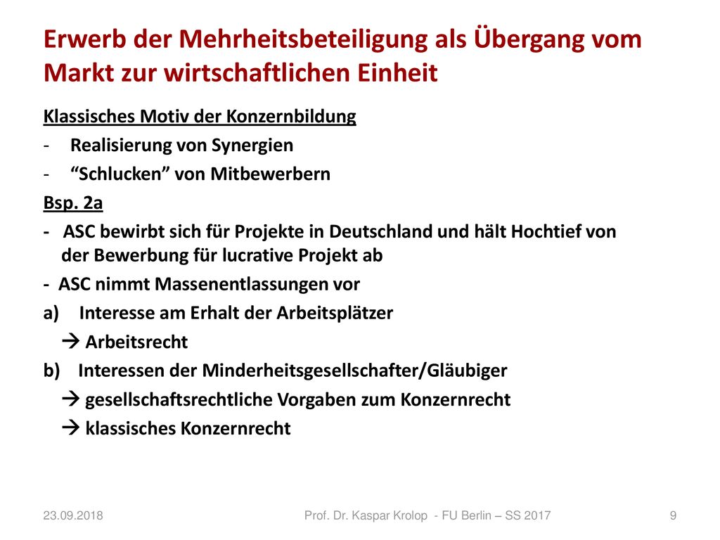 Prof. Dr. Kaspar Krolop - FU Berlin – SS 2017