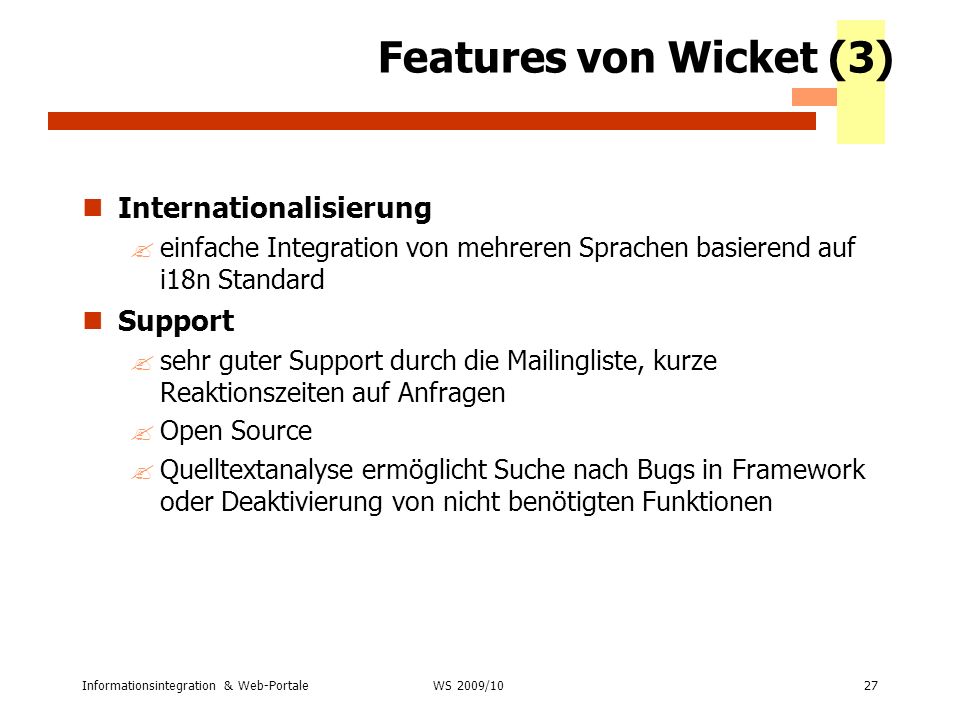 Features von Wicket (3) Internationalisierung Support