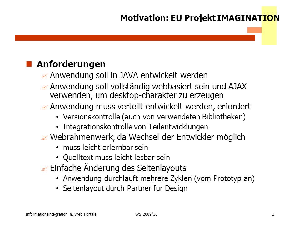 Motivation: EU Projekt IMAGINATION