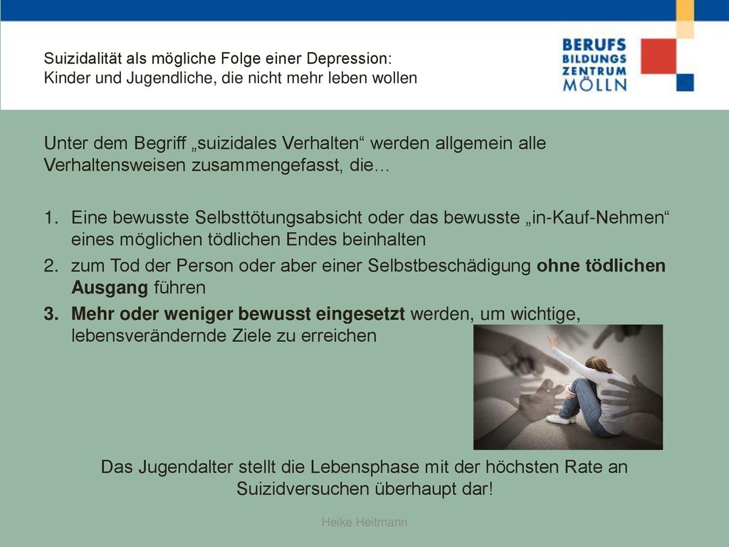 Suizidalität als mögliche Folge einer Depression: Kinder und Jugendliche, die nicht mehr leben wollen
