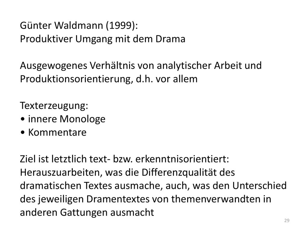 Günter Waldmann (1999): Produktiver Umgang mit dem Drama.
