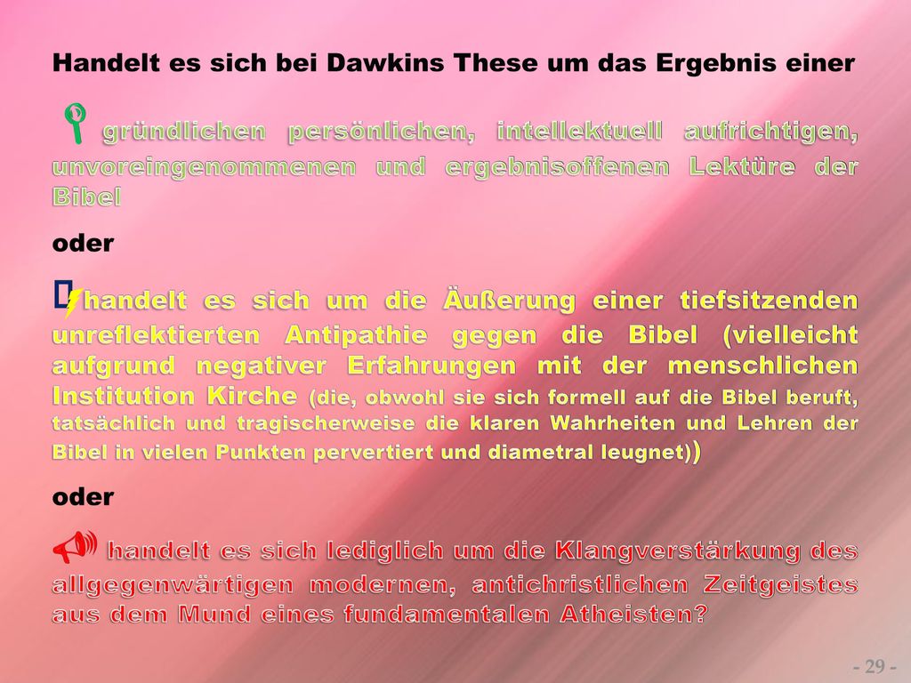 Handelt es sich bei Dawkins These um das Ergebnis einer