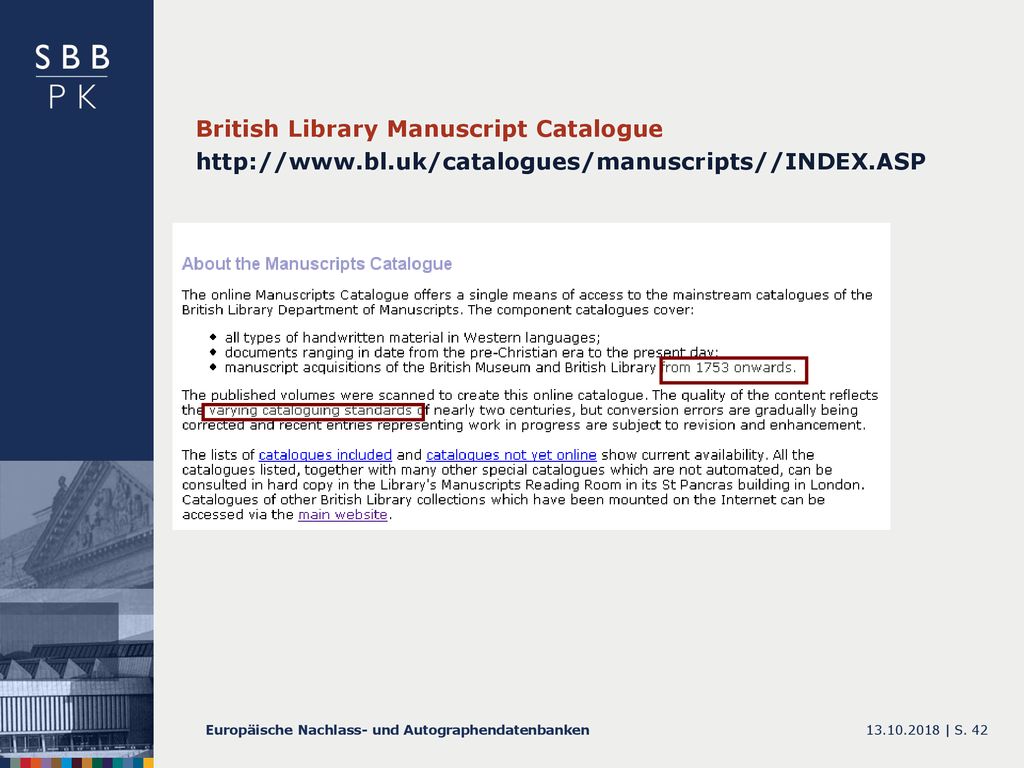 British Library Manuscript Catalogue   bl