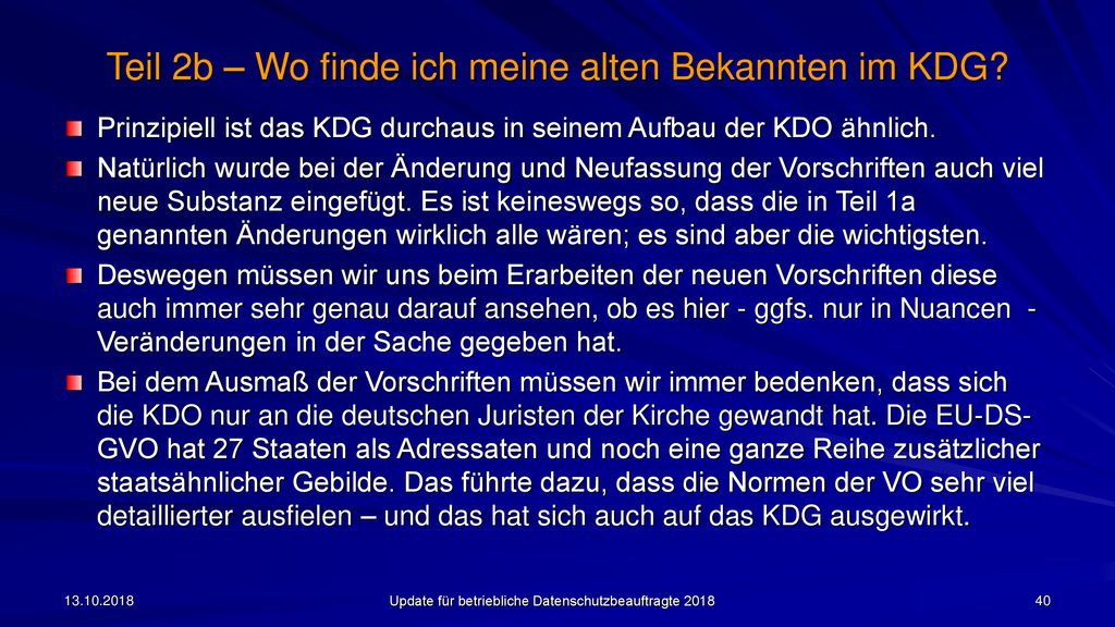 Teil 2b – Wo finde ich meine alten Bekannten im KDG