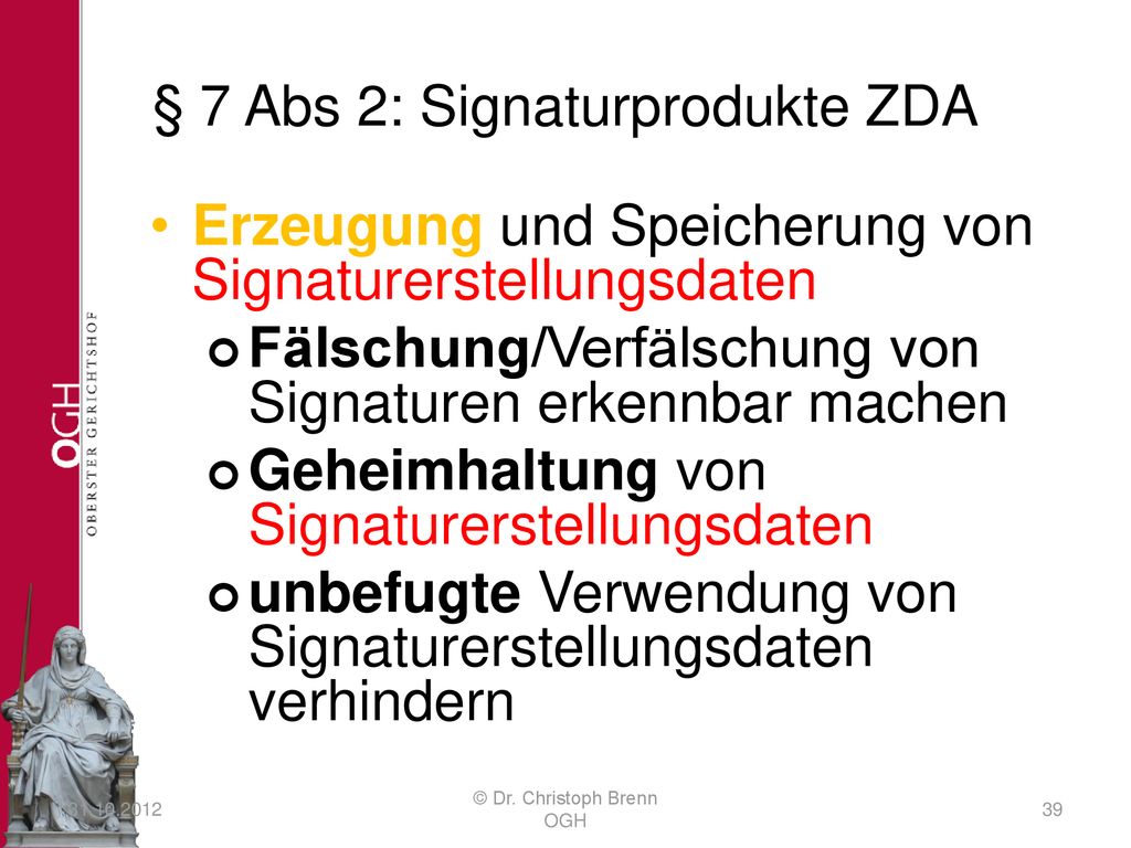 § 7 Abs 2: Signaturprodukte ZDA