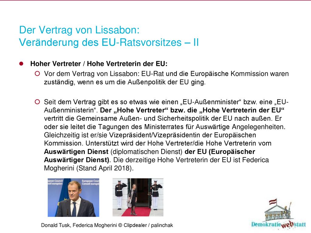 Der Vertrag von Lissabon: Veränderung des EU-Ratsvorsitzes – II
