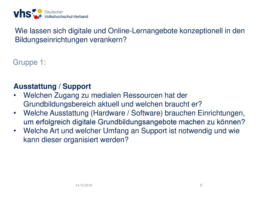 Wie lassen sich digitale und Online-Lernangebote konzeptionell in den Bildungseinrichtungen verankern