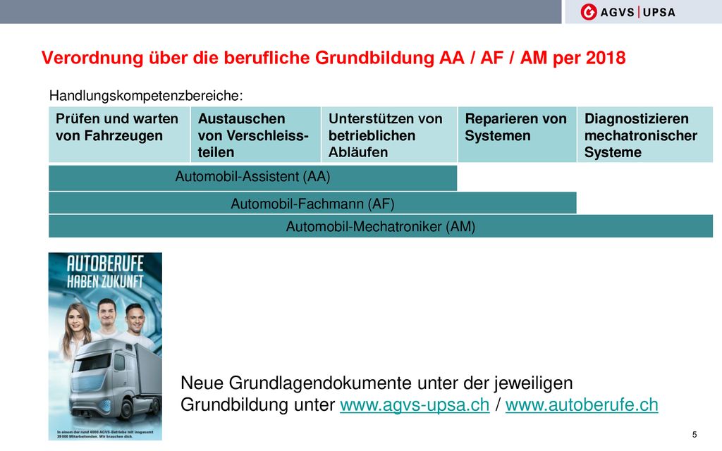Verordnung über die berufliche Grundbildung AA / AF / AM per 2018