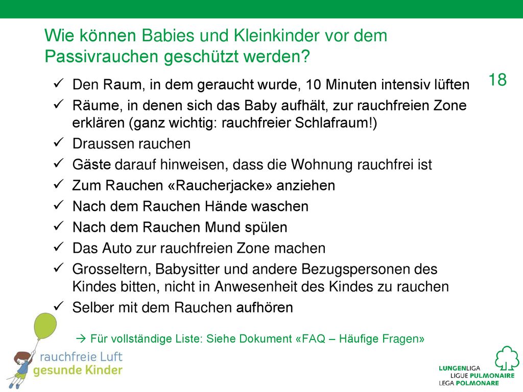 Wie können Babies und Kleinkinder vor dem Passivrauchen geschützt werden