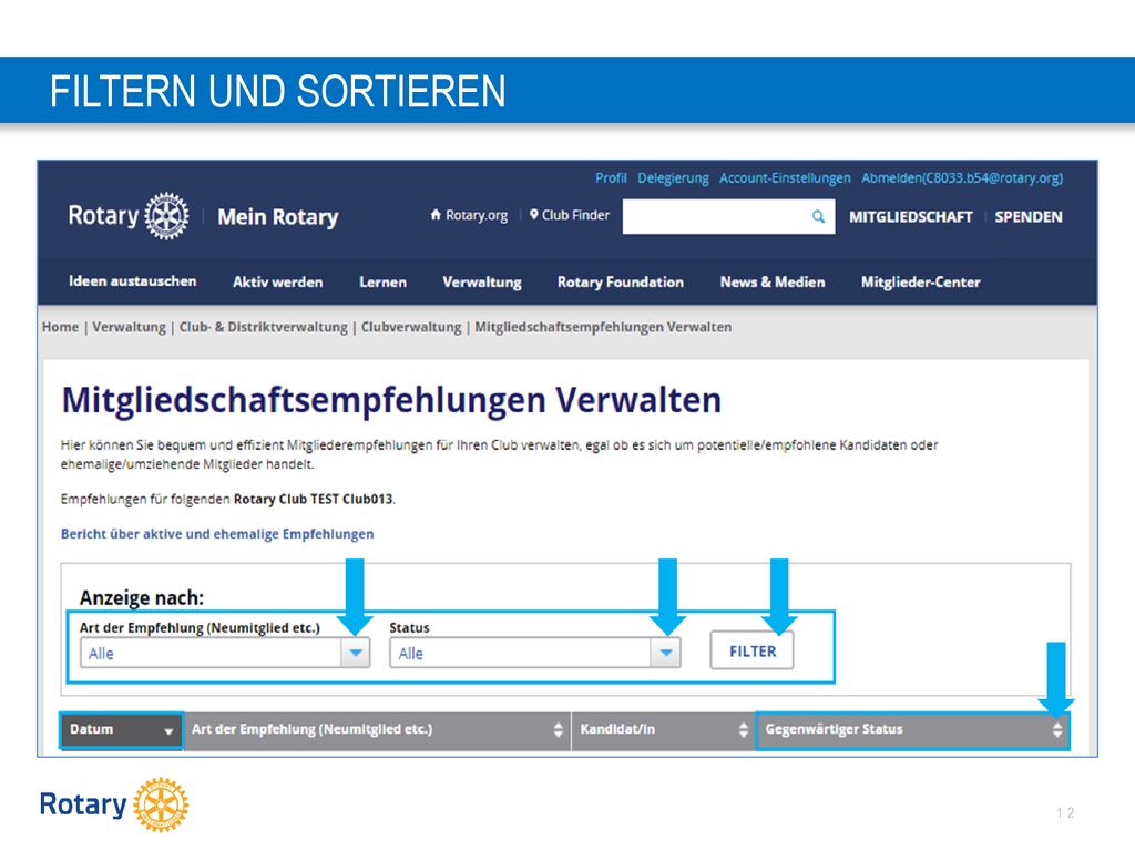 Filtern und sortieren