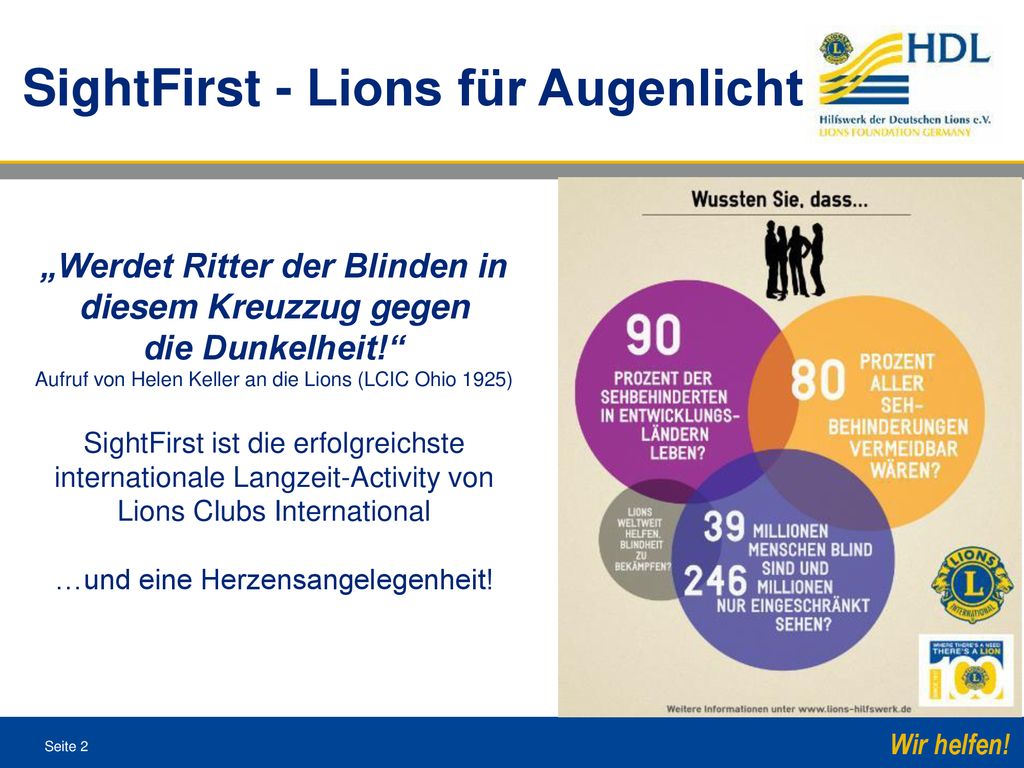 „Werdet Ritter der Blinden in diesem Kreuzzug gegen die Dunkelheit!