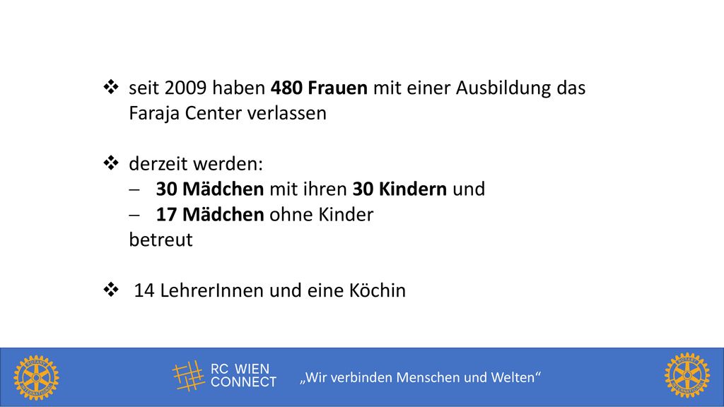 30 Mädchen mit ihren 30 Kindern und 17 Mädchen ohne Kinder betreut