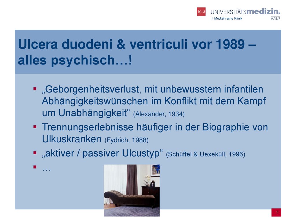 Ulcera duodeni & ventriculi vor 1989 – alles psychisch…!