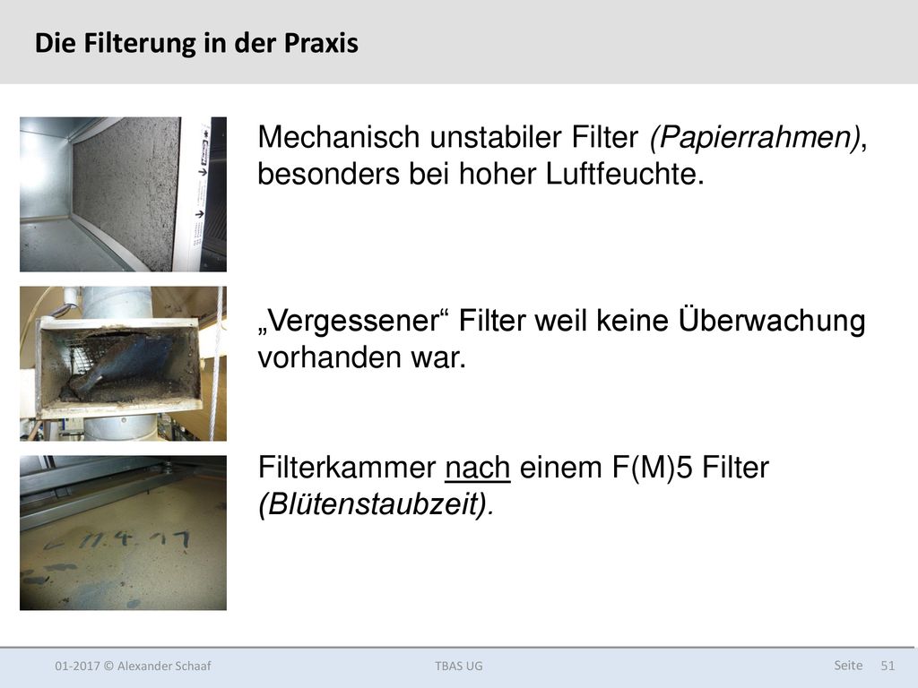 Die Filterung in der Praxis