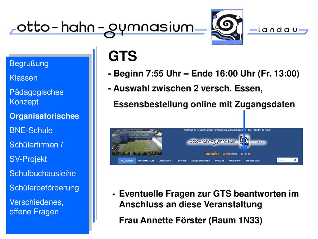 GTS - Beginn 7:55 Uhr – Ende 16:00 Uhr (Fr. 13:00)