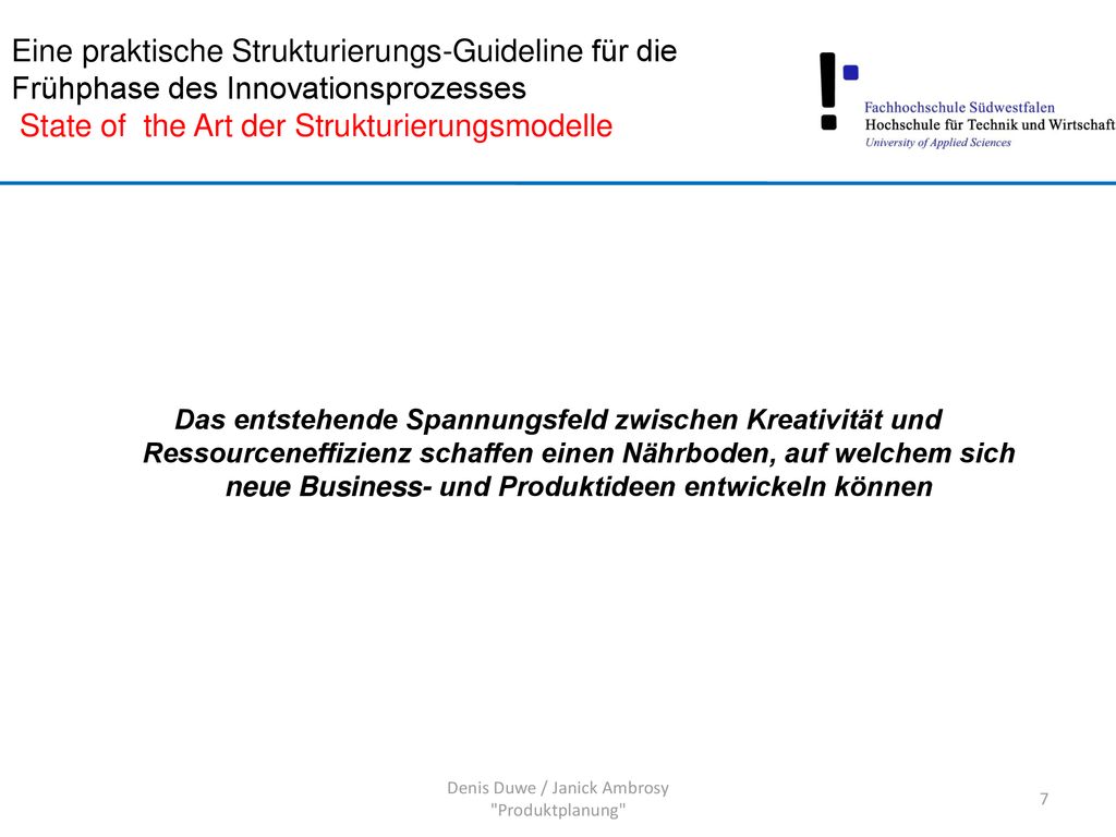 Denis Duwe / Janick Ambrosy Produktplanung