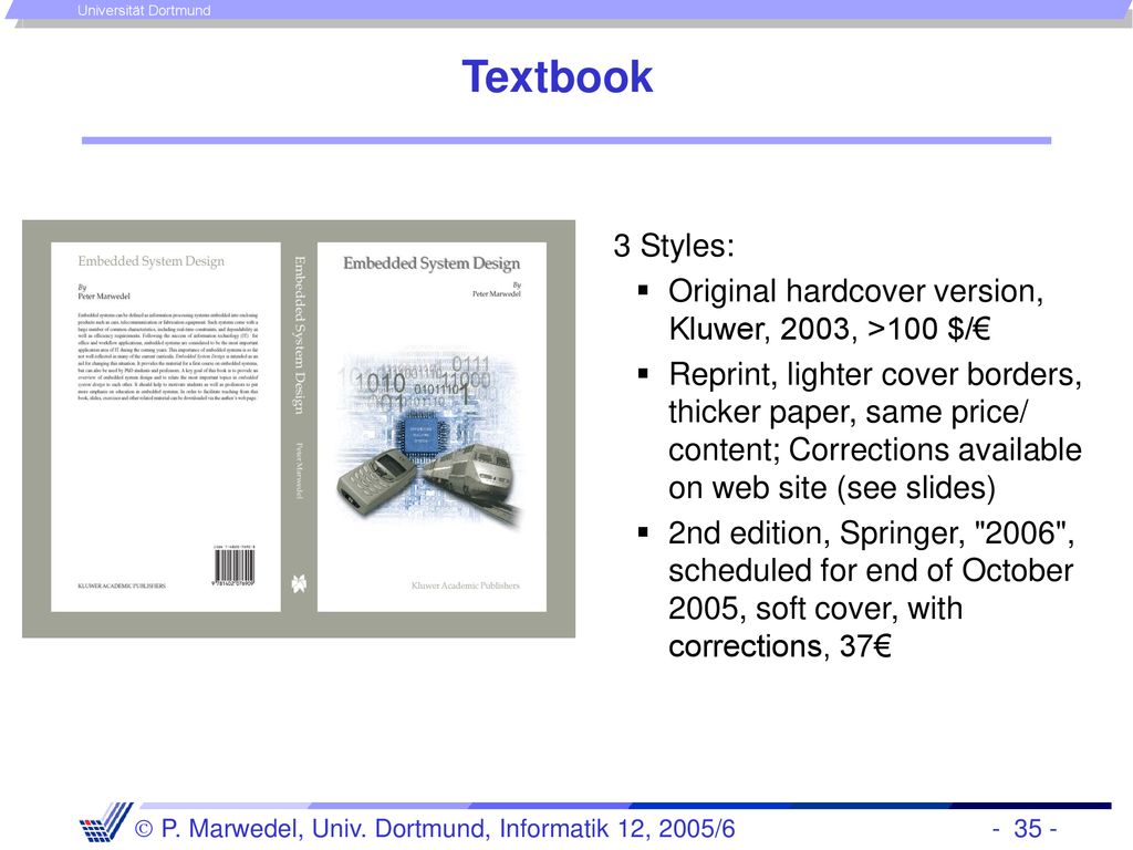 Textbook 3 Styles: Original hardcover version, Kluwer, 2003, >100 $/€