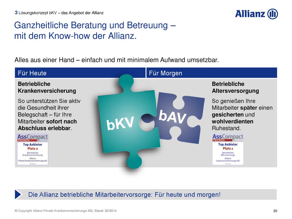 Ganzheitliche Beratung und Betreuung – mit dem Know-how der Allianz.