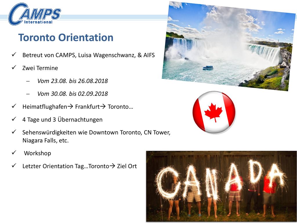 Toronto Orientation Betreut von CAMPS, Luisa Wagenschwanz, & AIFS