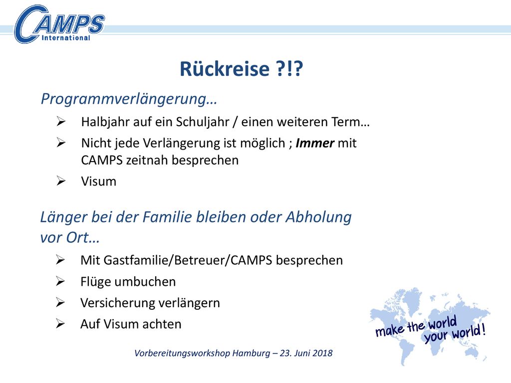 Vorbereitungsworkshop Hamburg – 23. Juni 2018