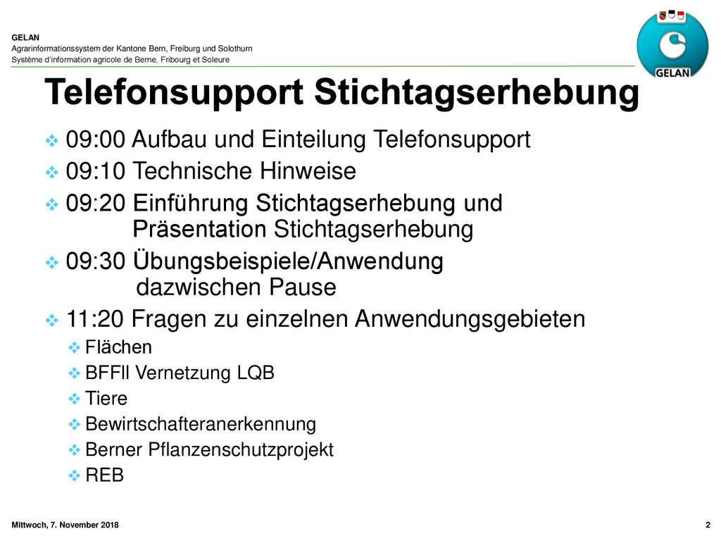 Telefonsupport Stichtagserhebung