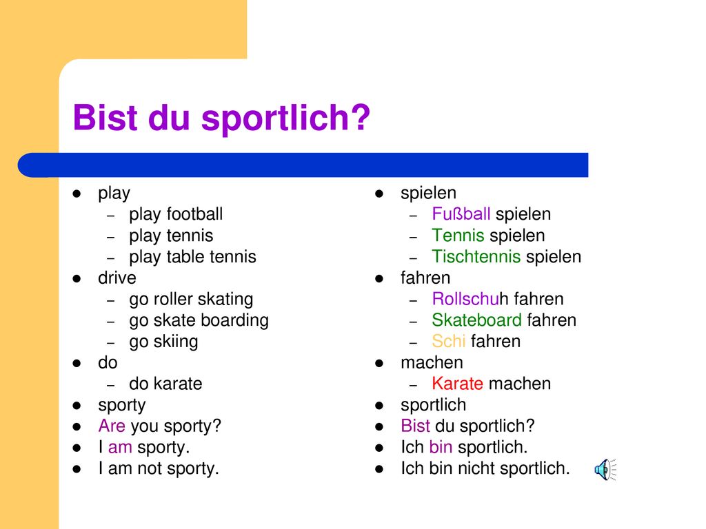 Bist du sportlich play play football play tennis play table tennis