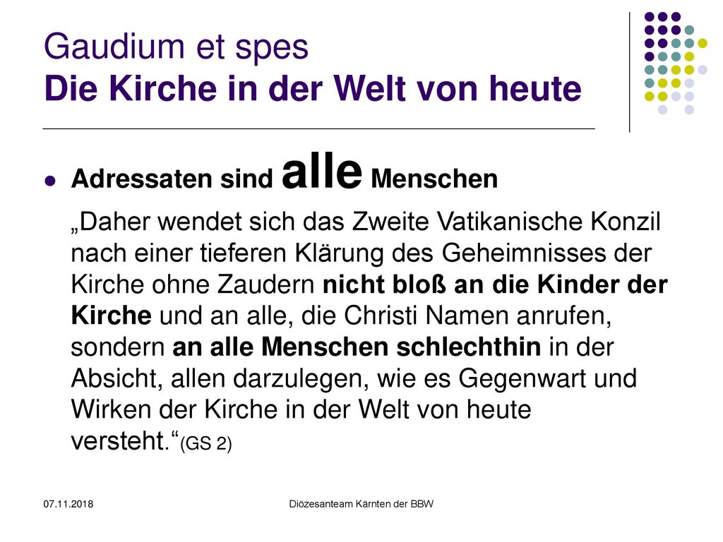Gaudium et spes Die Kirche in der Welt von heute