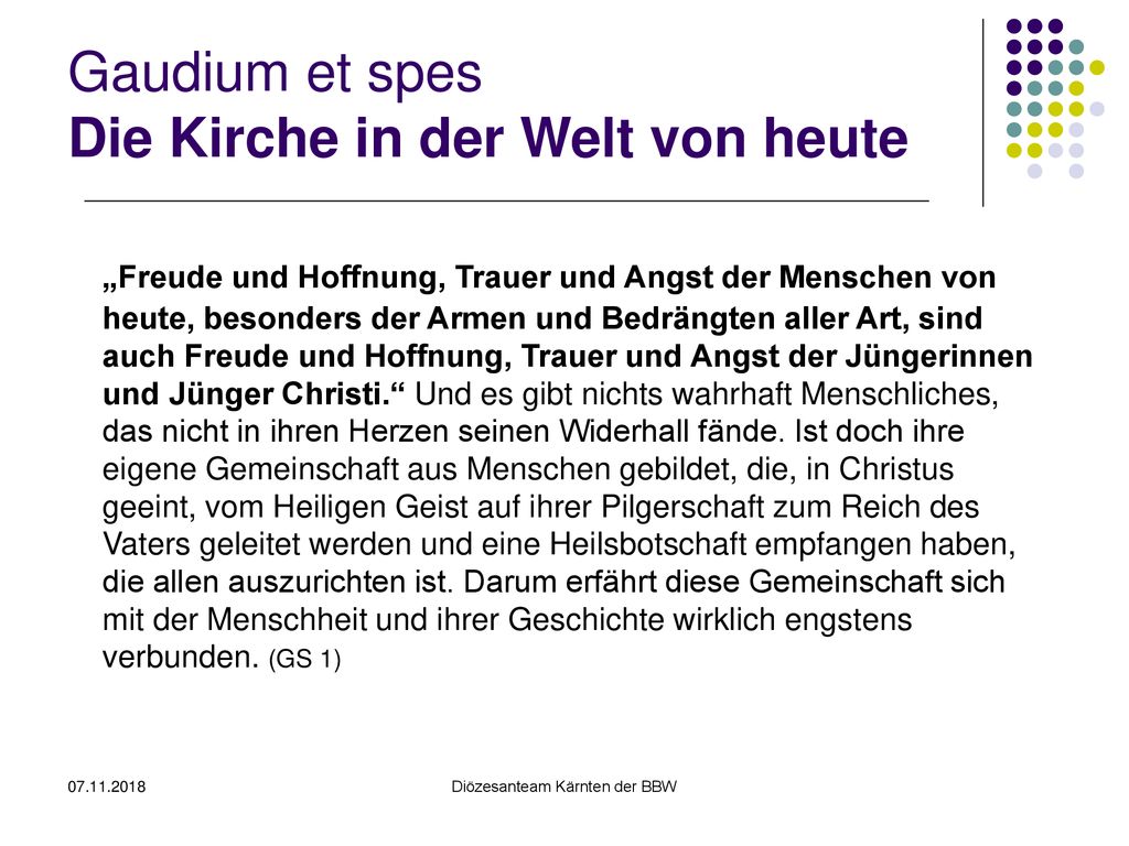 Gaudium et spes Die Kirche in der Welt von heute