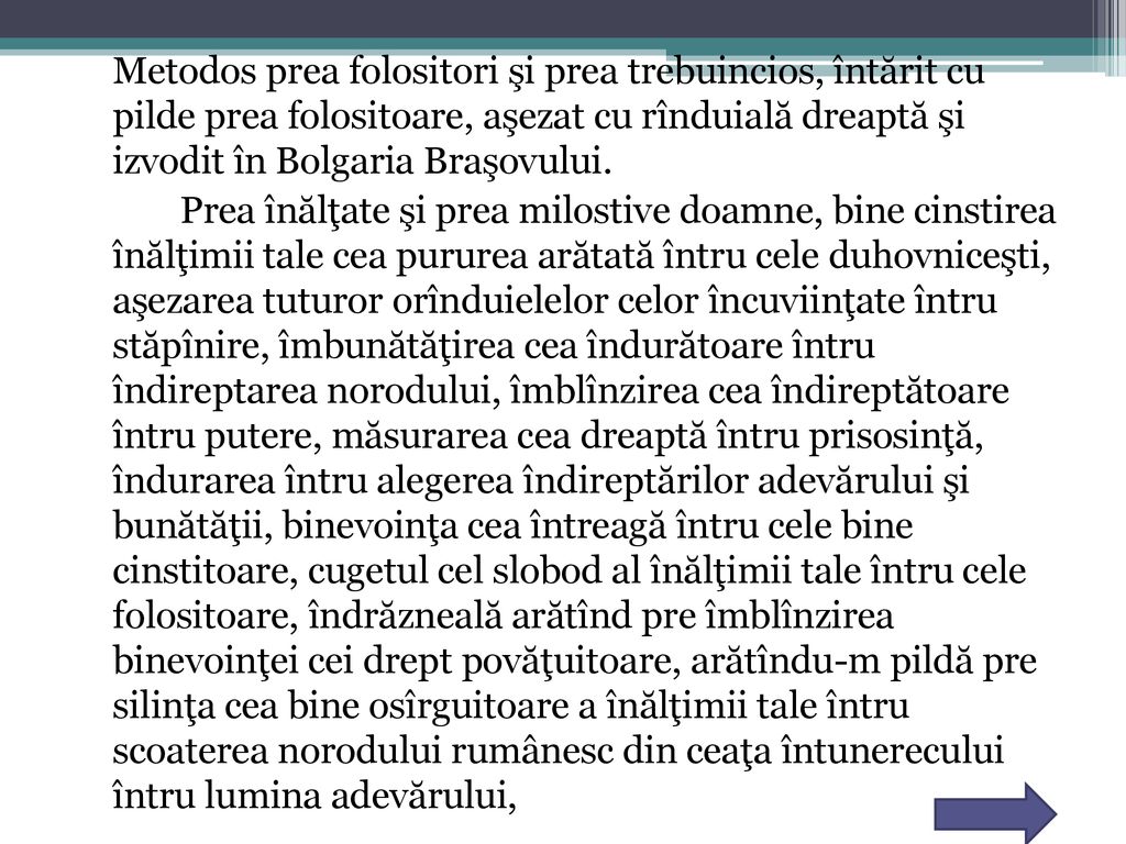 Metodos prea folositori şi prea trebuincios, întărit cu pilde prea folositoare, aşezat cu rînduială dreaptă şi izvodit în Bolgaria Braşovului.