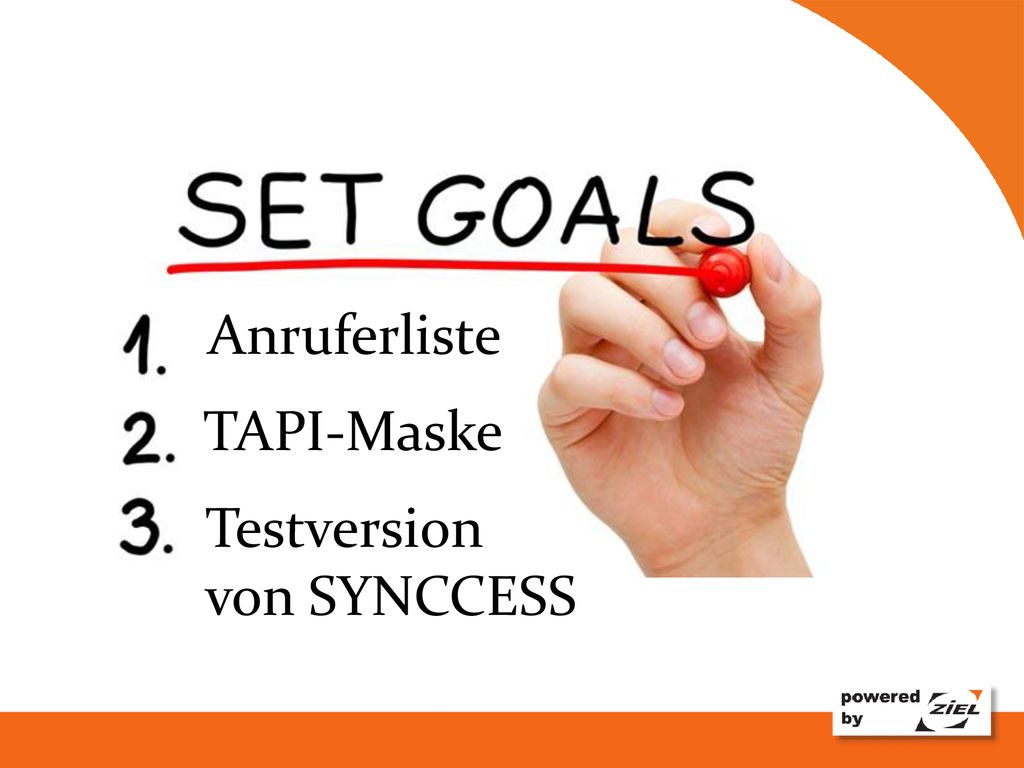 Anruferliste TAPI-Maske Testversion von SYNCCESS