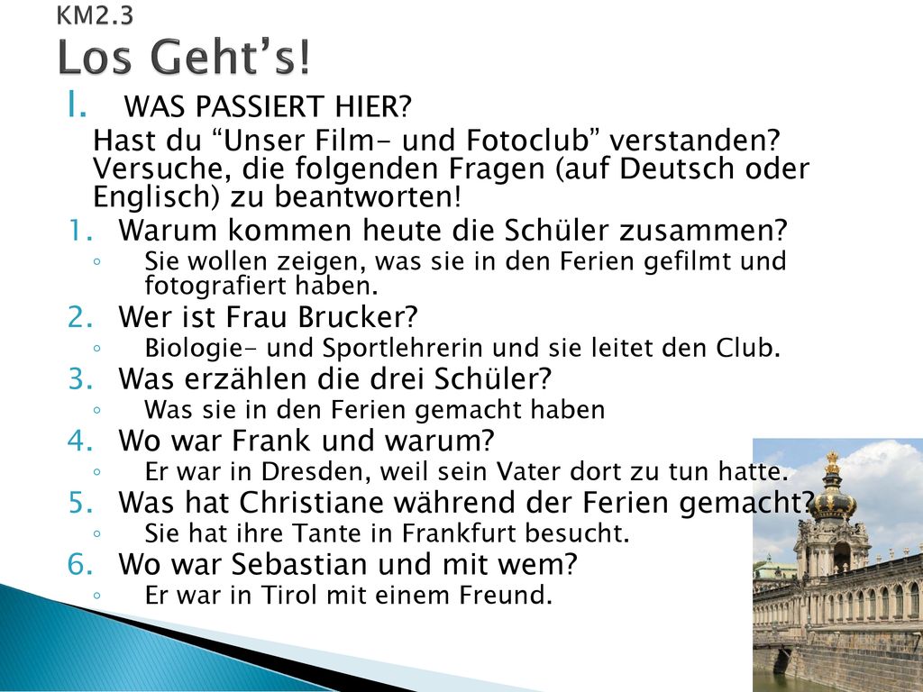 Warum kommen heute die Schüler zusammen Wer ist Frau Brucker