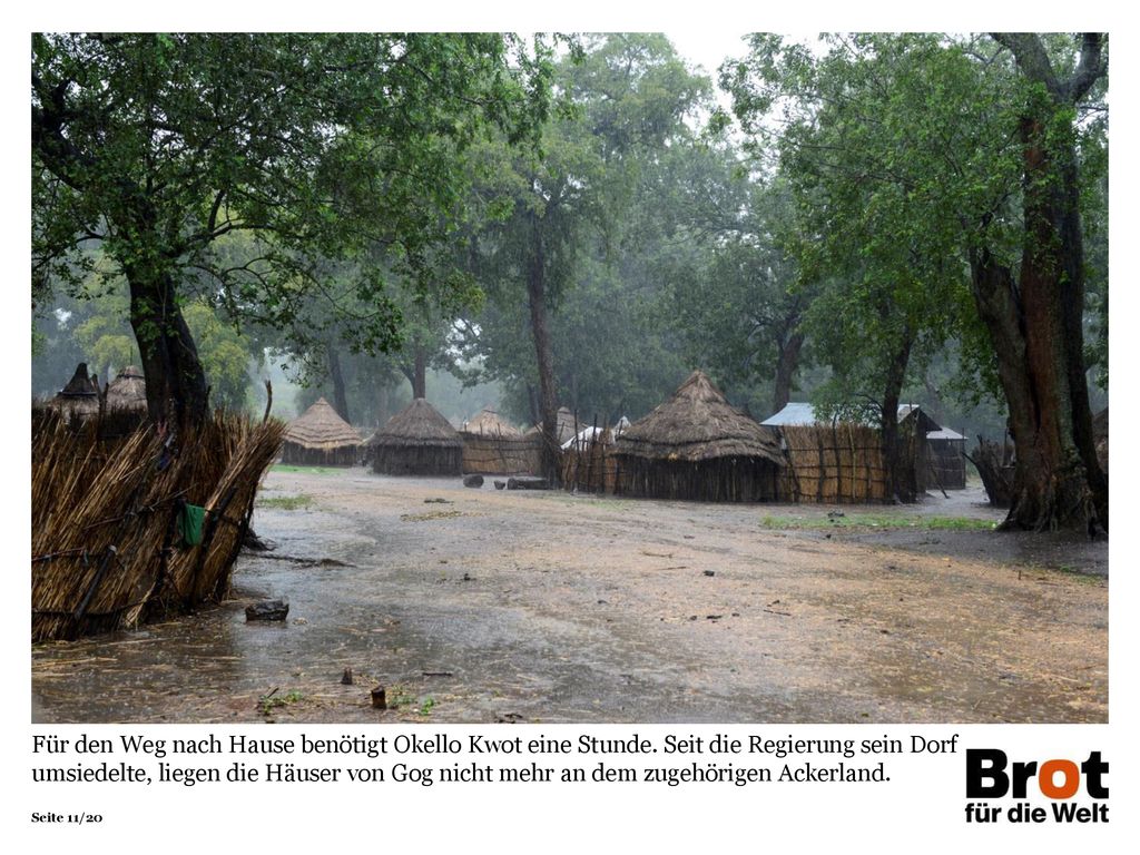Für den Weg nach Hause benötigt Okello Kwot eine Stunde