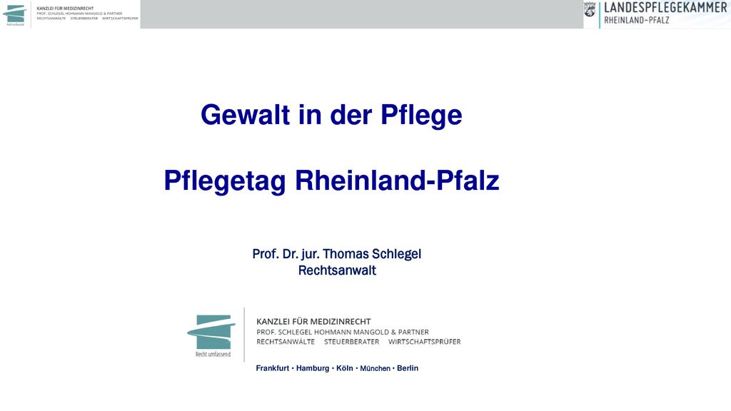 Gewalt in der Pflege Pflegetag Rheinland-Pfalz