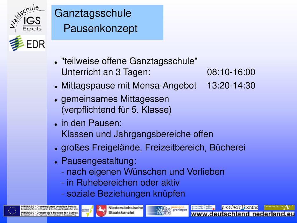 Ganztagsschule Pausenkonzept