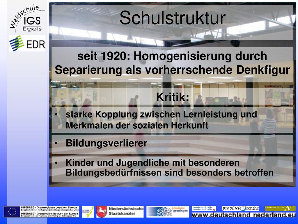 Schulstruktur seit 1920: Homogenisierung durch Separierung als vorherrschende Denkfigur. Kritik: