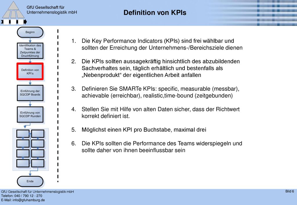 Definition von KPIs Die Key Performance Indicators (KPIs) sind frei wählbar und sollten der Erreichung der Unternehmens-/Bereichsziele dienen.