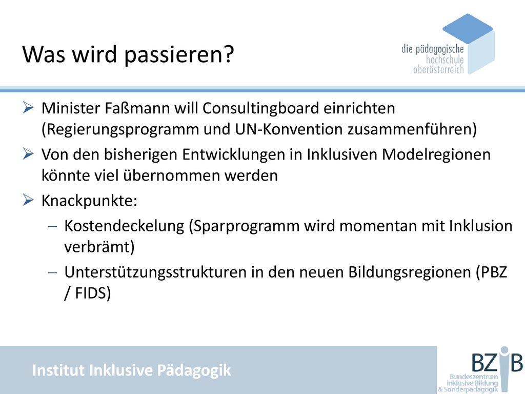 Was wird passieren Minister Faßmann will Consultingboard einrichten (Regierungsprogramm und UN-Konvention zusammenführen)