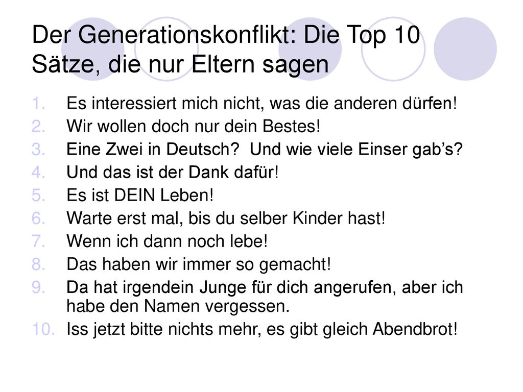 Der Generationskonflikt: Die Top 10 Sätze, die nur Eltern sagen