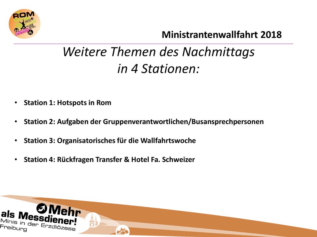 Weitere Themen des Nachmittags in 4 Stationen: